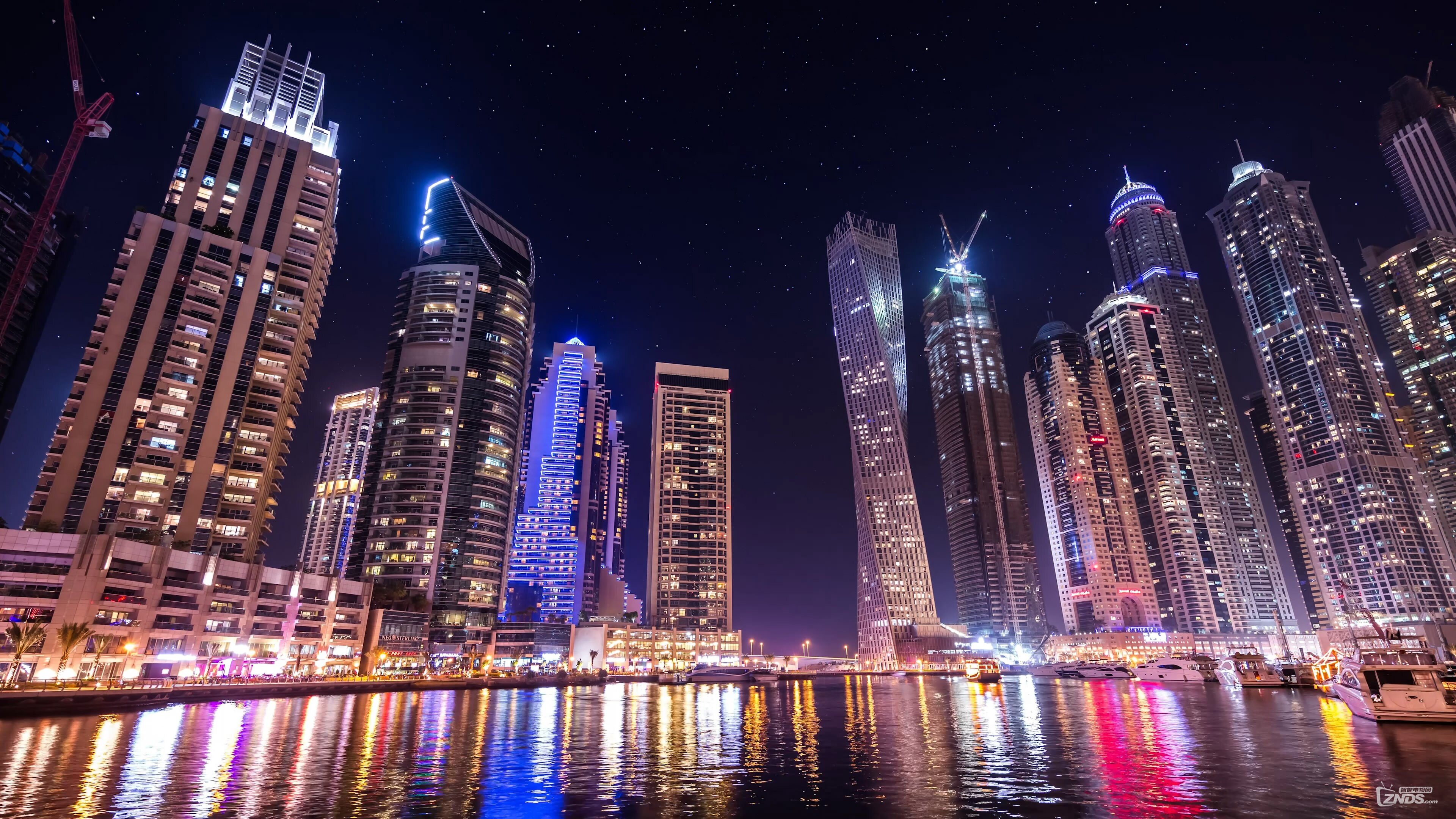 迪拜城市夜景高清唯美桌面壁纸-壁纸图片大全