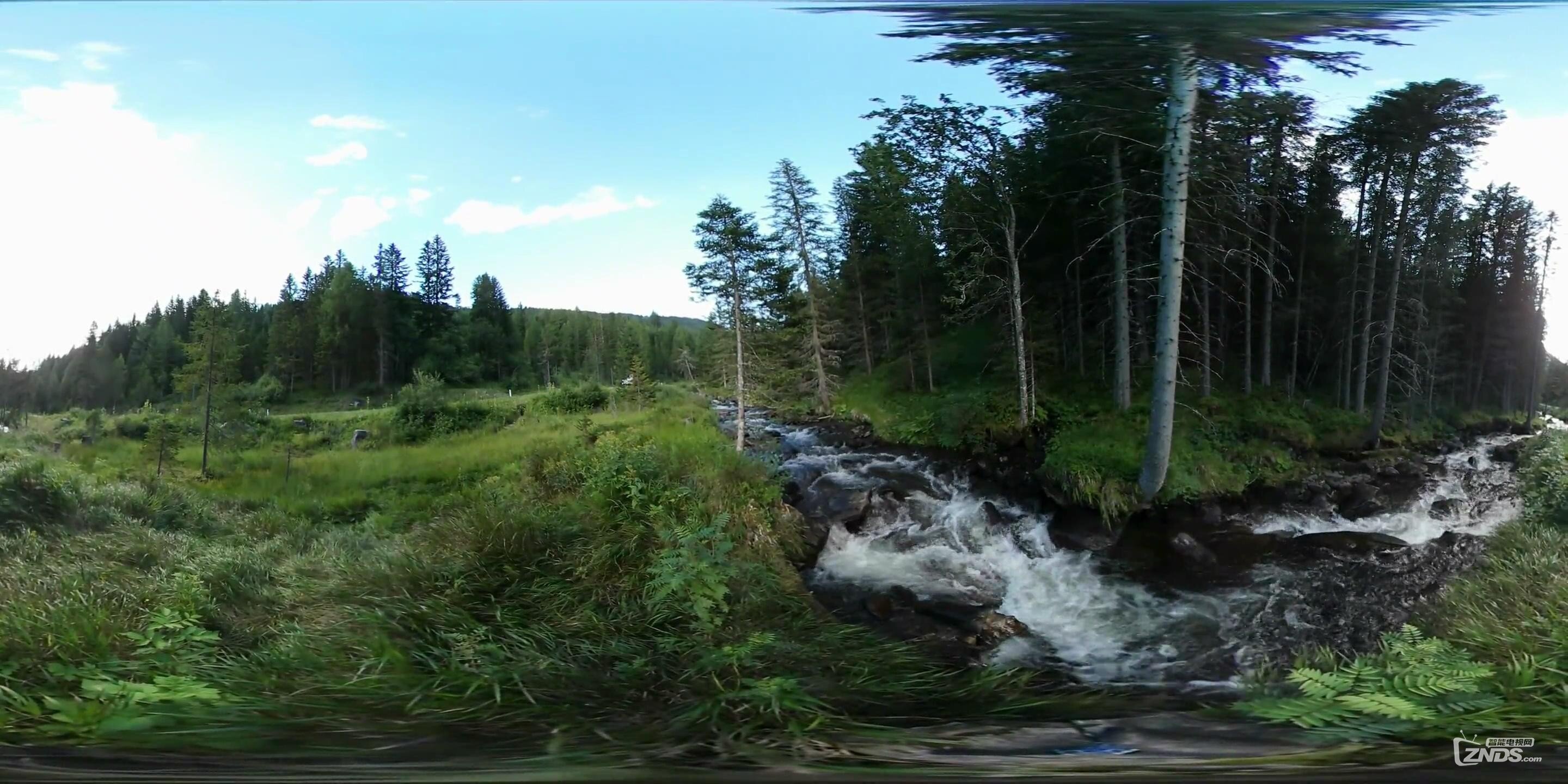 【360度vr全景视频】奥地利的阿尔卑斯山森林小溪
