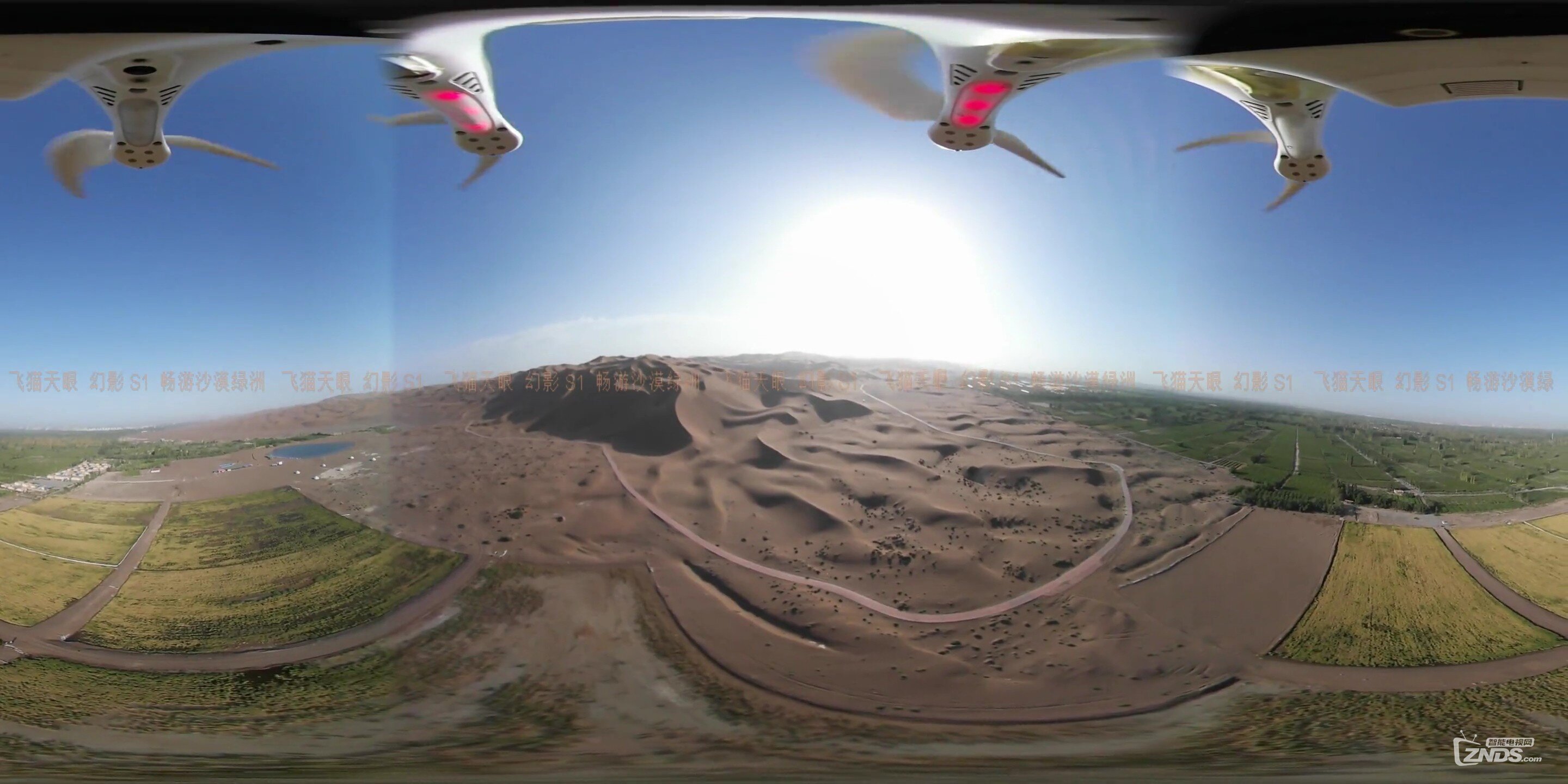 全景视频:沙漠绿洲 vr360 航拍 全景看中国 (32