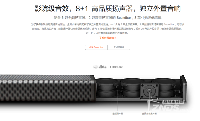 小米电视2的音响图赏以及简介