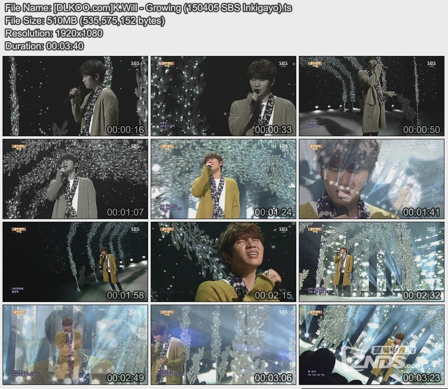 K.Will - Growing (Live.150405 人气歌谣)[TS-1080i/MP4/510MB]