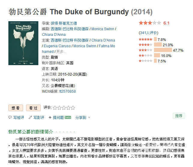【蓝光版】勃艮第公爵 The Duke Of Burgund简英字幕
