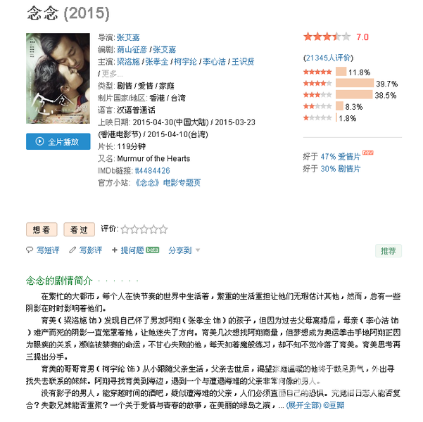 【蓝光版】念念 念念 （2015）简繁字幕