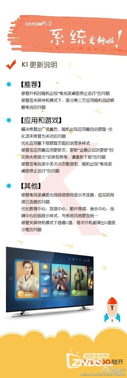 酷开K系列内测：K1系列017期周内测更新日志