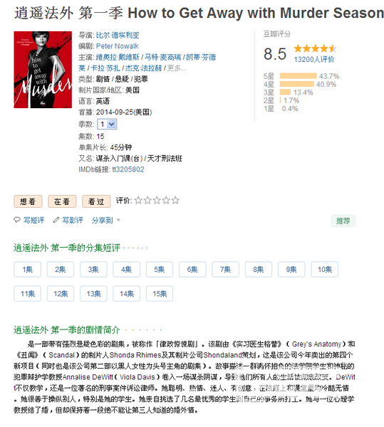 逍遥法外 第一季 How to Get Away with Murder  S01E1（2014）