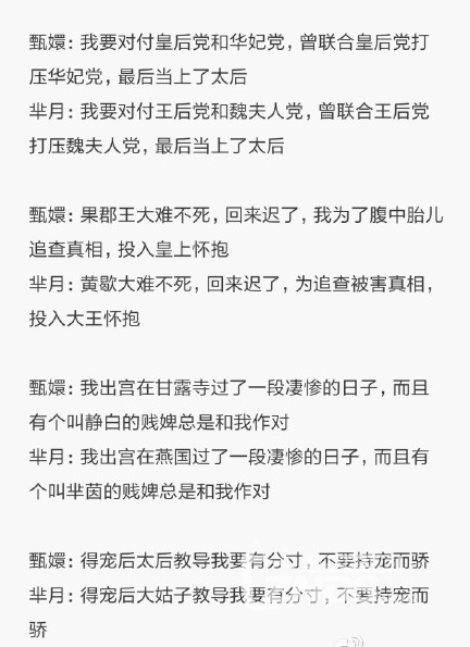 三张图爆笑说尽《芈月传》和《甄嬛传》那些相同之处