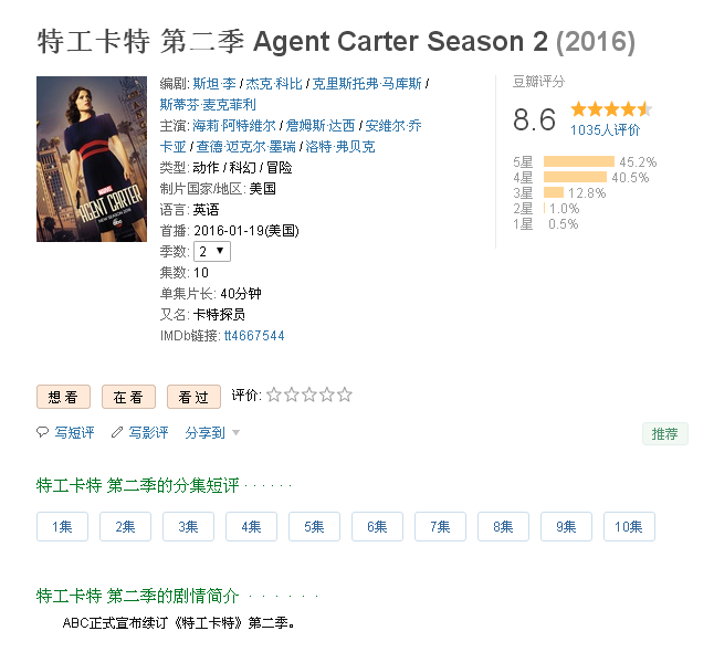 特工卡特 第二季 Agent Carter.S02E06.720p. （2016）