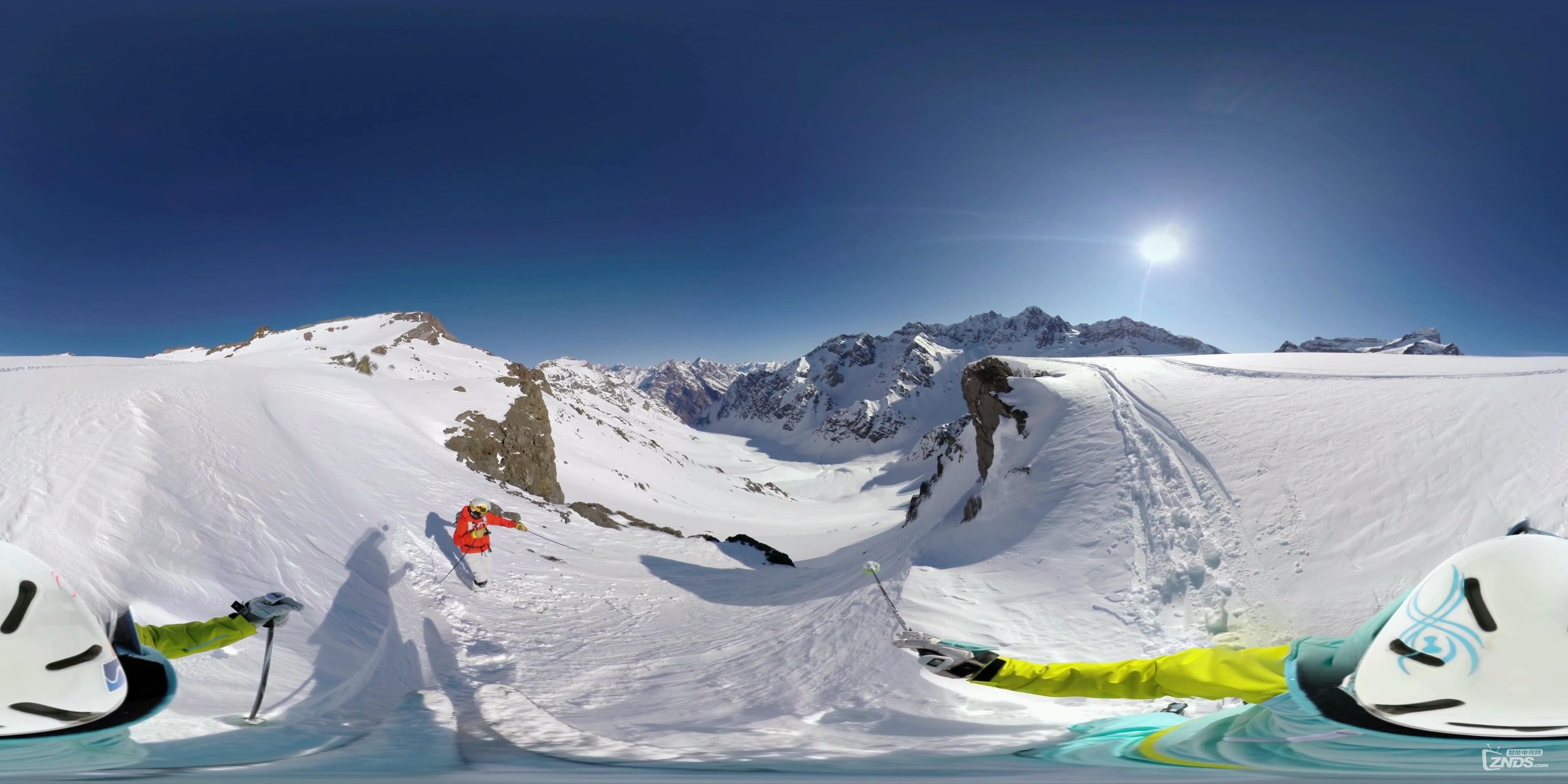 360度vr全景视频在智利滑雪