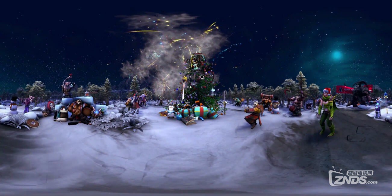 全景视频：Dota 2 圣诞节狂欢，地精怪舞，冰女被放倒