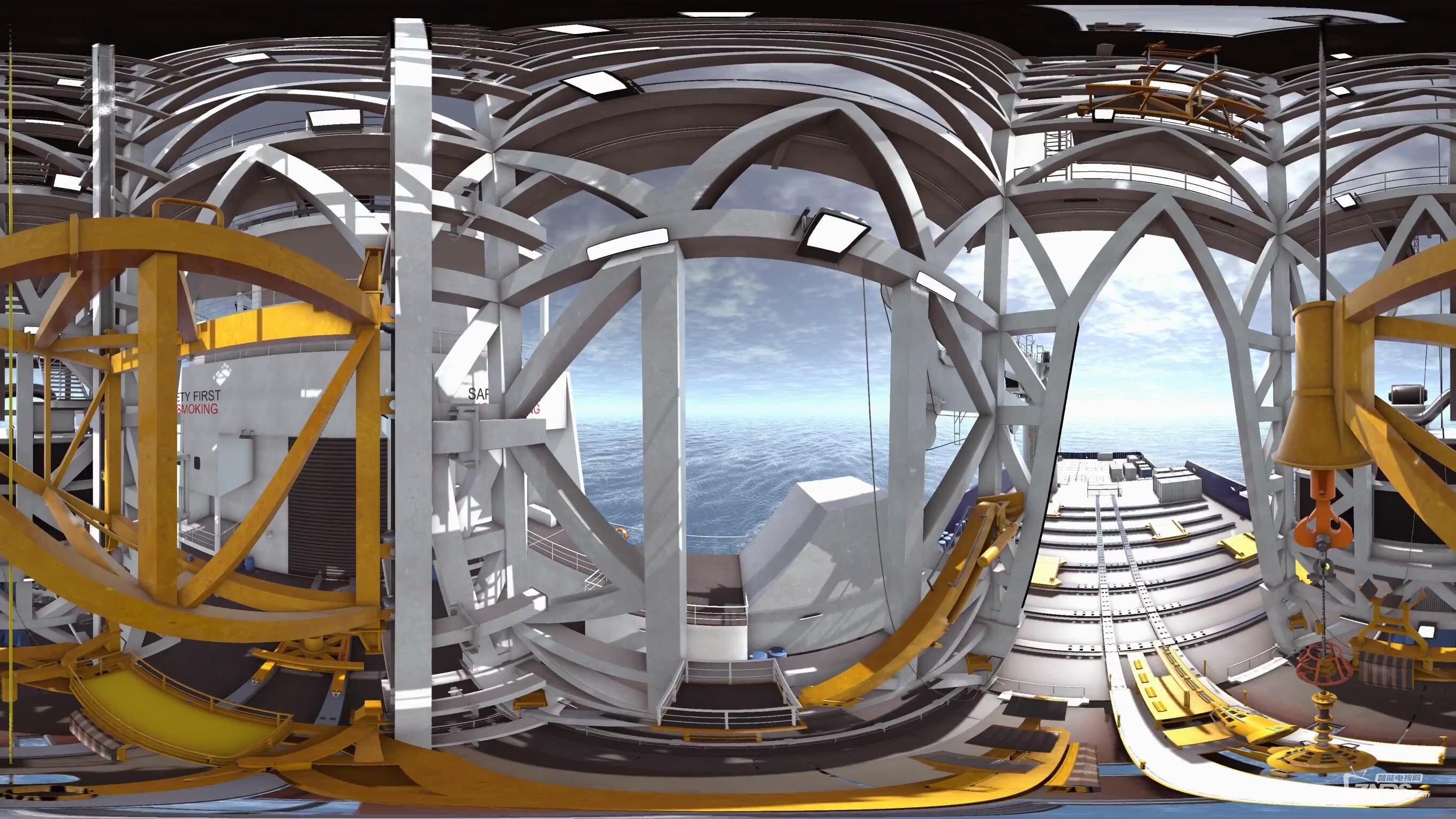 全景视频:vr展示新型海上石油钻井平台