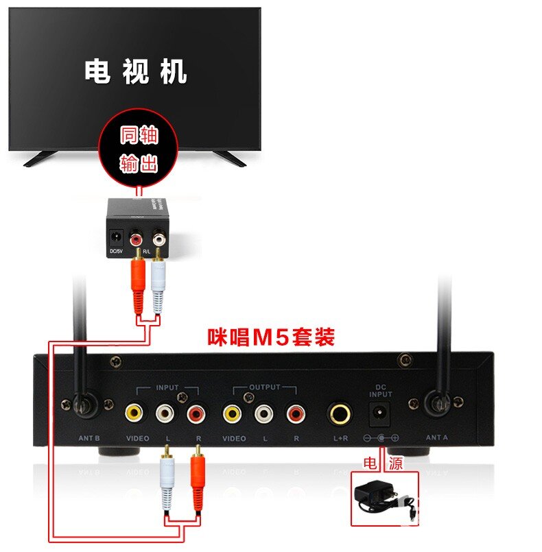 PPTV-40C2智能电视接咪唱麦克风k歌插家庭ktv话筒唱歌