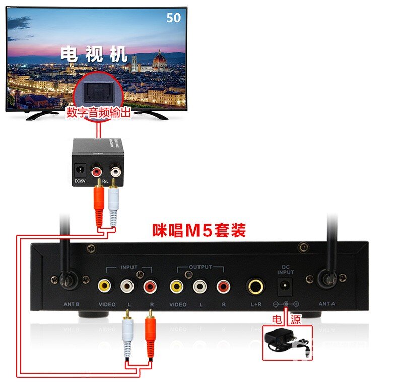 夏普 LCD-50SU460A智能电视接麦克风k歌插咪唱话筒唱歌