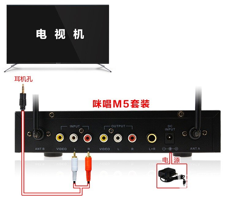 微鲸49D2U3000智能电视接麦克风k歌插咪唱无线话筒唱歌