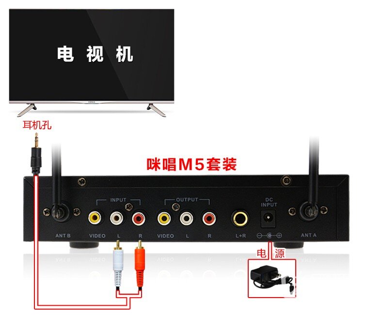 康佳 M55U智能电视接麦克风k歌插咪唱无线话筒卡拉ok唱歌