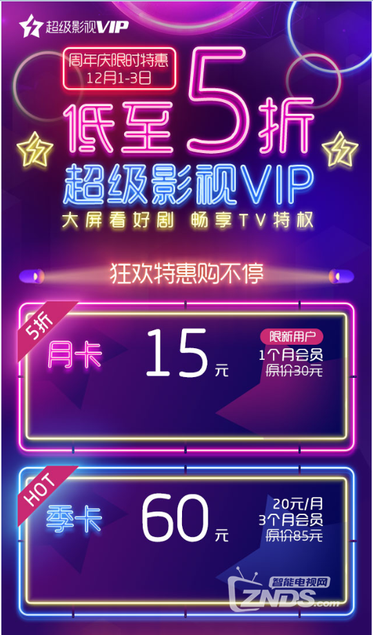 超级影视VIP低至5折，腾讯视频开启周年狂欢！