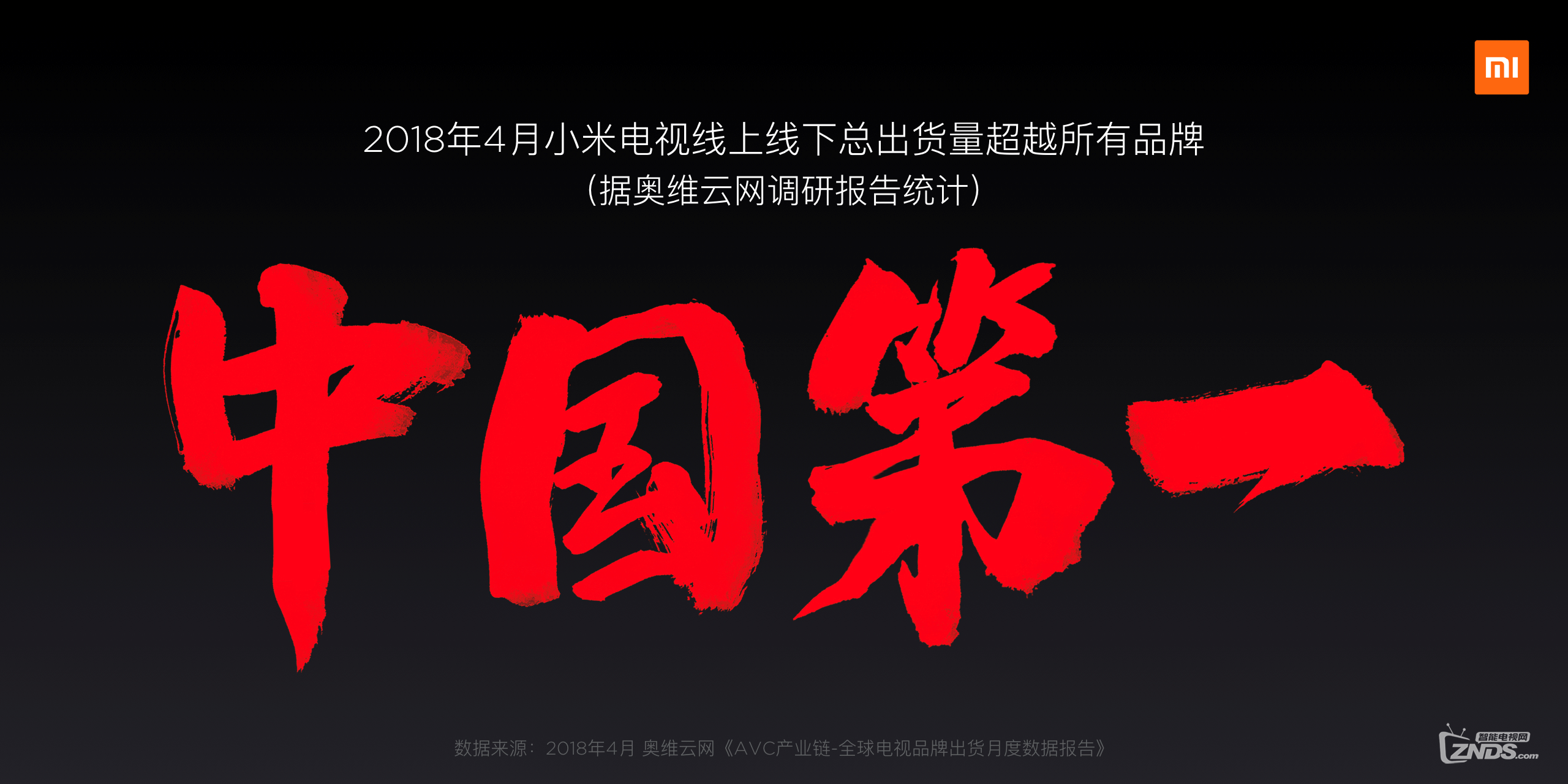 小米电视4月线上线下总出货量中国第一