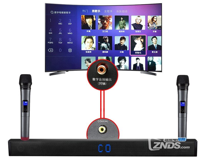 海信 LED55E7CY智能电视怎么接话筒k歌唱歌