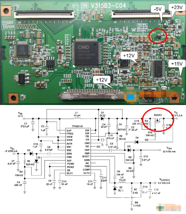 康佳奇美V315B3-C04没有字符和图像故障维修案例分享！