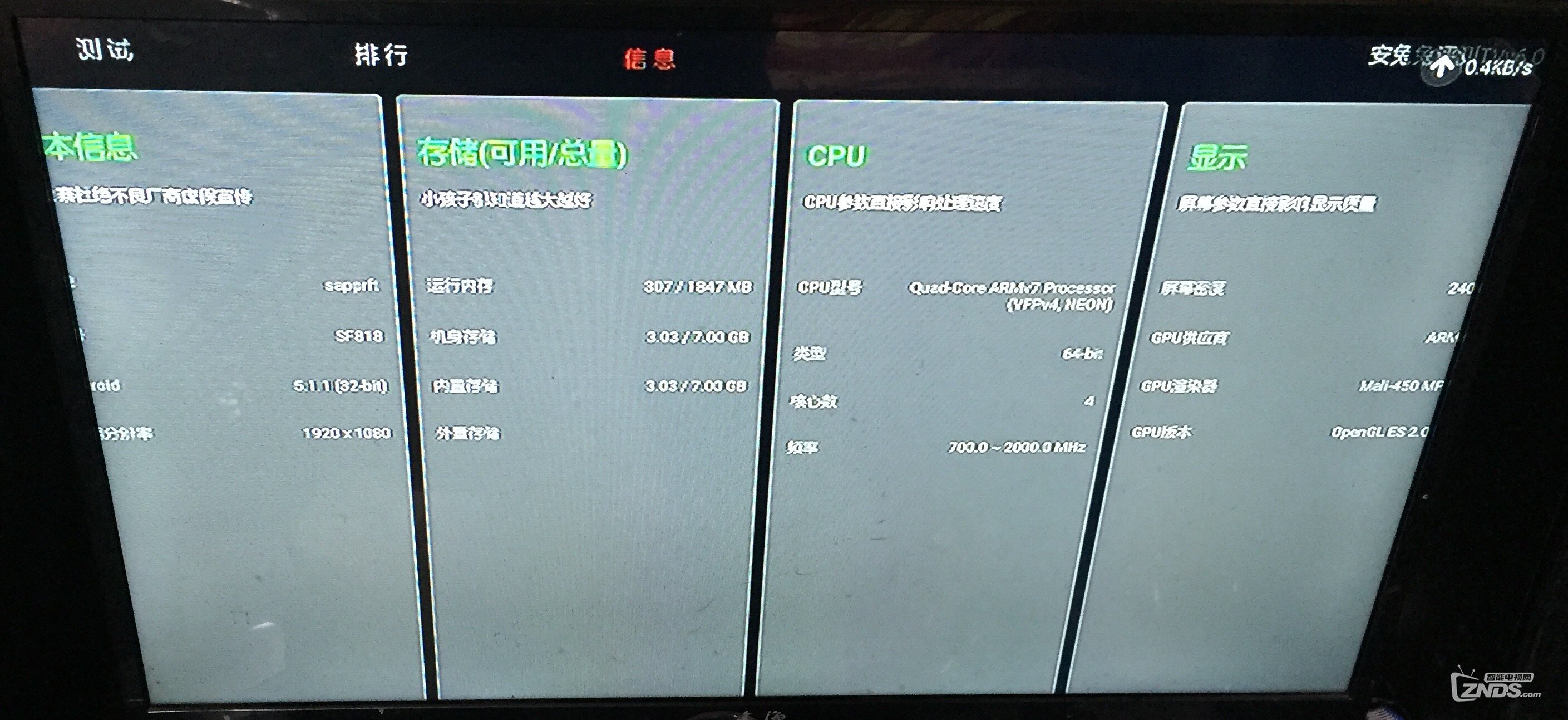 贵州广电机顶盒SF818安兔兔评测